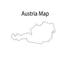 Austria Map Outline Vector Illustration in White Background