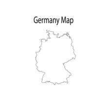 Ilustración de vector de esquema de mapa de Alemania en fondo blanco