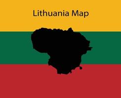 Lithuania Map Vector Illustration in National Flag Background