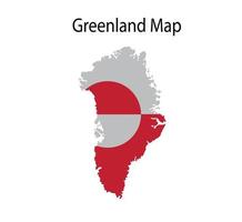 Greenland Map Vector Illustration in National Flag Background