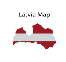 Latvia Map Vector Illustration in National Flag Background