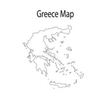 Ilustración de vector de esquema de mapa de Grecia en fondo blanco