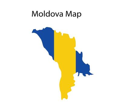 Moldavia mapa ilustración vectorial en el fondo de la bandera nacional vector
