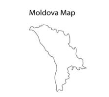 Ilustración de vector de esquema de mapa de moldavia en fondo blanco