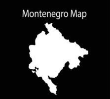 Ilustración de vector de mapa de montenegro en fondo negro