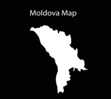 Moldova Map Vector Illustration in Black Background