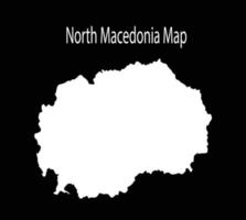 ilustración de vector de mapa de macedonia del norte en fondo negro