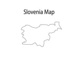 Slovenia Map Outline Vector Illustration in White Background