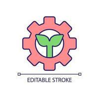 Ecosystem RGB color icon. Planting process. Eco friendly system. Growing plants. Horticultural practice. Isolated vector illustration. Simple filled line drawing. Editable stroke.