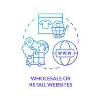 Wholesale and retail websites blue gradient concept icon. Category of websites abstract idea thin line illustration. Online shopping. Isolated outline drawing. vector