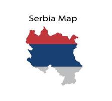 Serbia Map Vector Illustration in National Flag Background