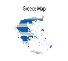 Greece Map Vector Illustration in National Flag Background
