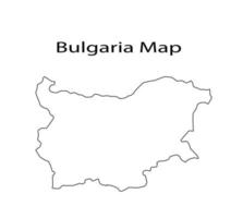 ilustración de vector de contorno de mapa de bulgaria en fondo blanco