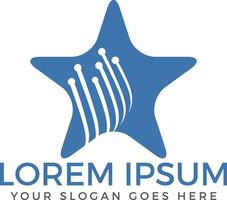 Star networking logo design. vector