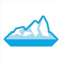 Big Iceberg Flat Vector Illustration Isolated On White Background