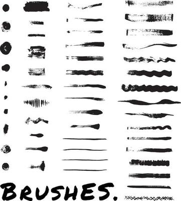 Vintage Grunge Ink Paint Brush Hand-Drawn Texture Vector Collection Bundle Set