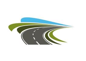 Steep turn of speed road icon vector