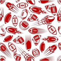 patrón de pelotas de rugby esbozado rojo transparente vector
