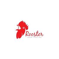 rooster head crowing logo vector icon symbol illustration minimalist design