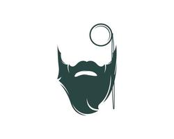 logotipo de barba de hombre vector