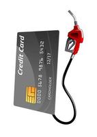 Credit card with gas pump nozzle vector