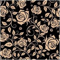 Retro roses floral seamless pattern vector