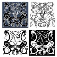 Heron birds with celtic knot patterns vector