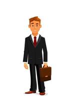 Man in business suit with briefcase vector