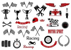 Design elements for motosport and racing vector