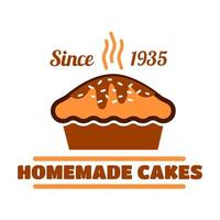 Homemade cakes and pies symbol for bakery design vector