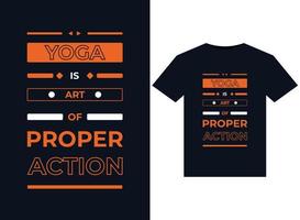 YOGA IS ART OF PROPER illustration for print-ready T-Shirts design vector