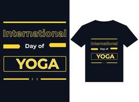 International Day Of Yoga illustration for a print-ready T-Shirts design vector