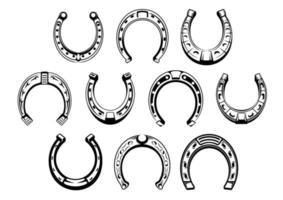símbolo retro de herraduras de la suerte para el diseño de talismán vector