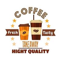 Premium takeaway coffee drinks symbol design vector