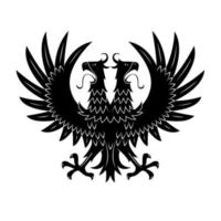 águila heráldica real bicéfala símbolo negro vector