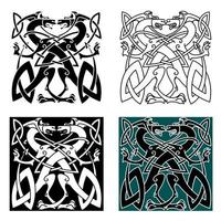 Dragons celtic knot vintage pattern vector