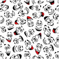 Cartoon laughing faces seamless pattern background vector