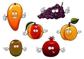 Cartoon ripe isolated fruit characters vector