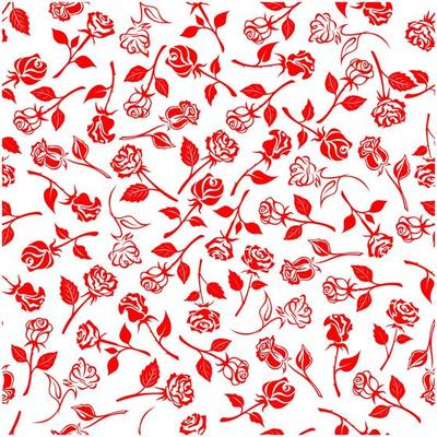 Seamless blooming roses and buds pattern