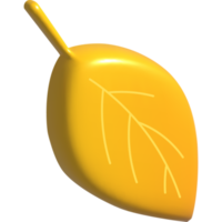 hoja estilizada de otoño 3d png