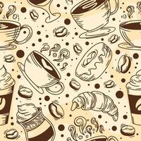 Coffee Beverage Seamless Pattern Background vector