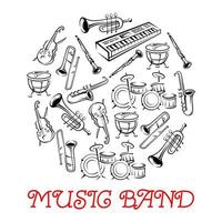 Sketched sound instruments for musical band vector