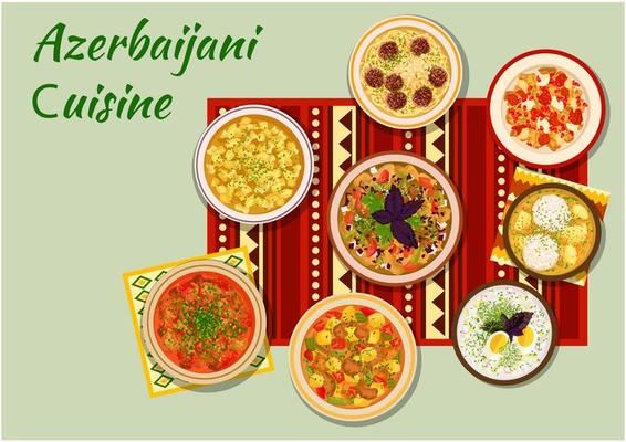 Azerbaijani cuisine dishes for dinner menu icon 11662382