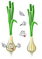 Cartoon green onion or scallion vegetable vector