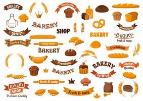 Bakery and pastry elements for design vector