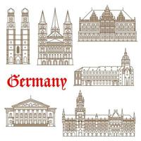 Famous landmarks of german architecture icon vector