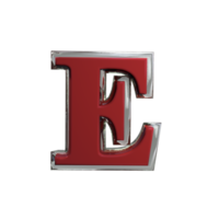 buchstabe e 3d rendern mentale rote farbe png