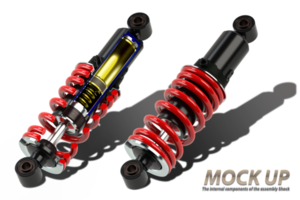 3D rendering shock absorbers used as an illustration for an advertisement png