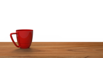 3D rendering coffee mug on wooden table png