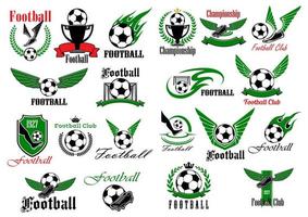 iconos deportivos para el diseño de juegos de fútbol o fútbol vector